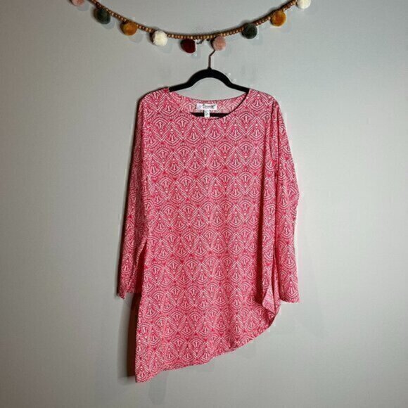 Coolibar UPF 50+ patterned asymmetrical tunic top - Picture 1 of 5